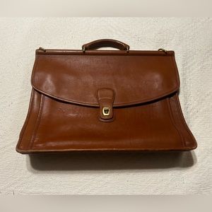 Vintage Coach E03-5266 Messenger Crossbody Briefcase Tan Leather